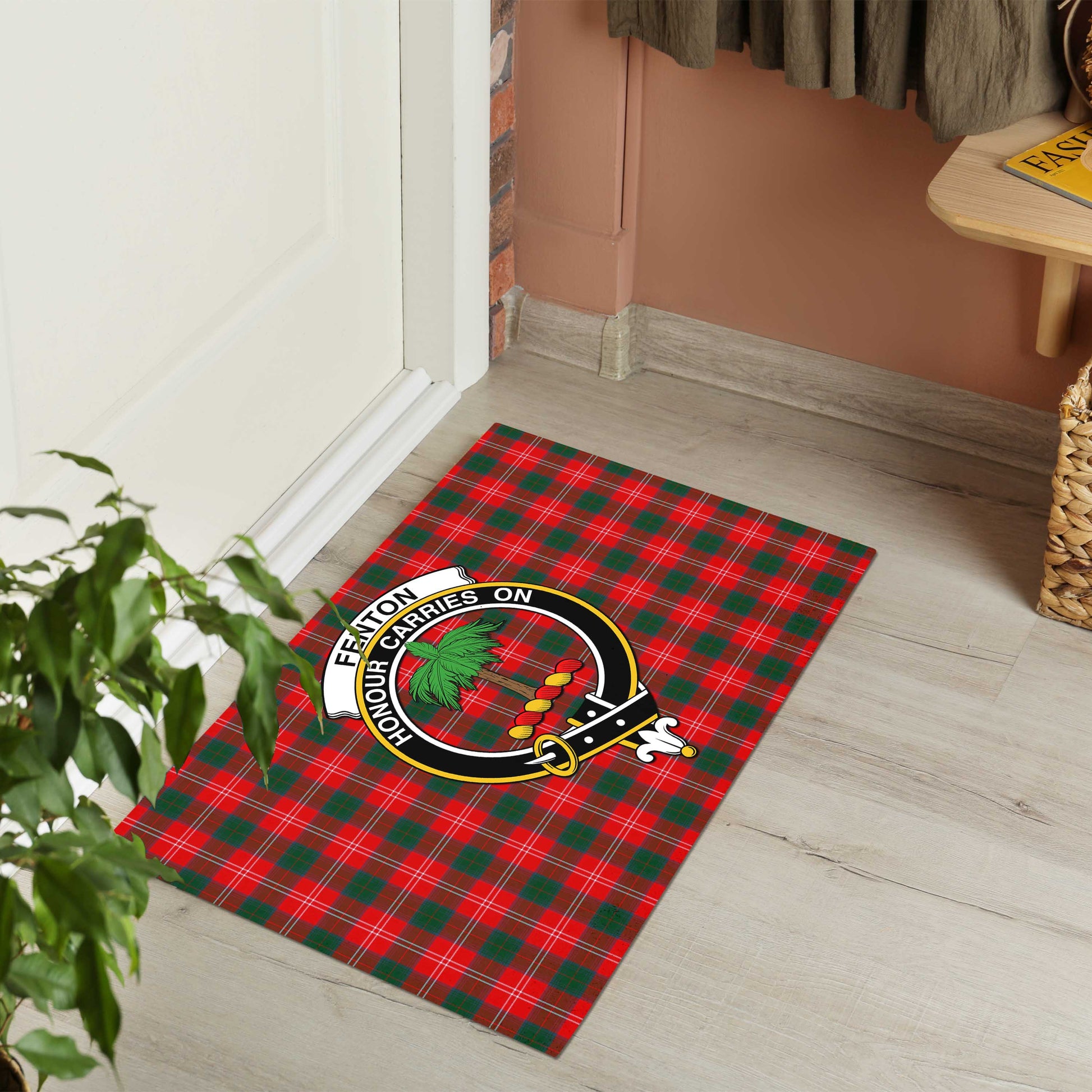 Fenton Tartan Rubber Doormat with Family Crest - Tartan Vibes Clothing