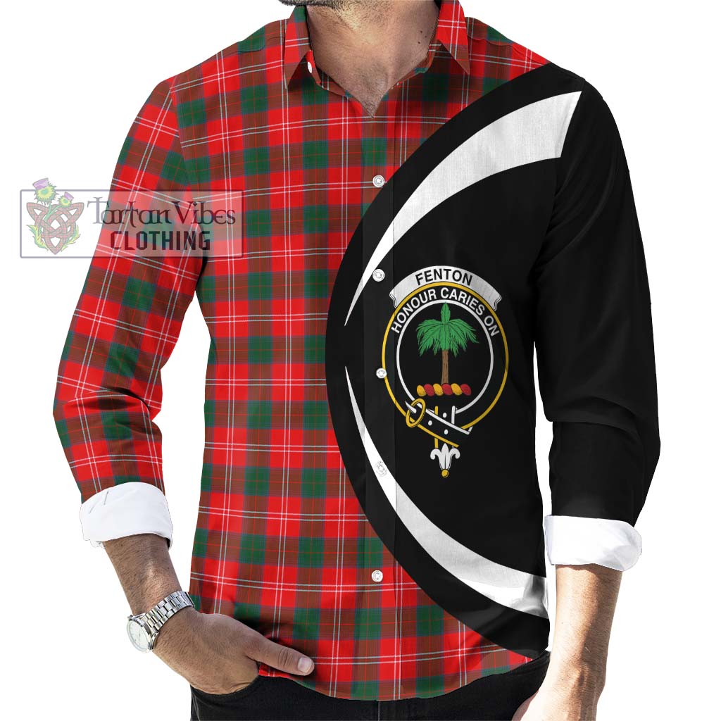 Fenton Tartan Long Sleeve Button Up with Family Crest Circle Style - Tartan Vibes Clothing