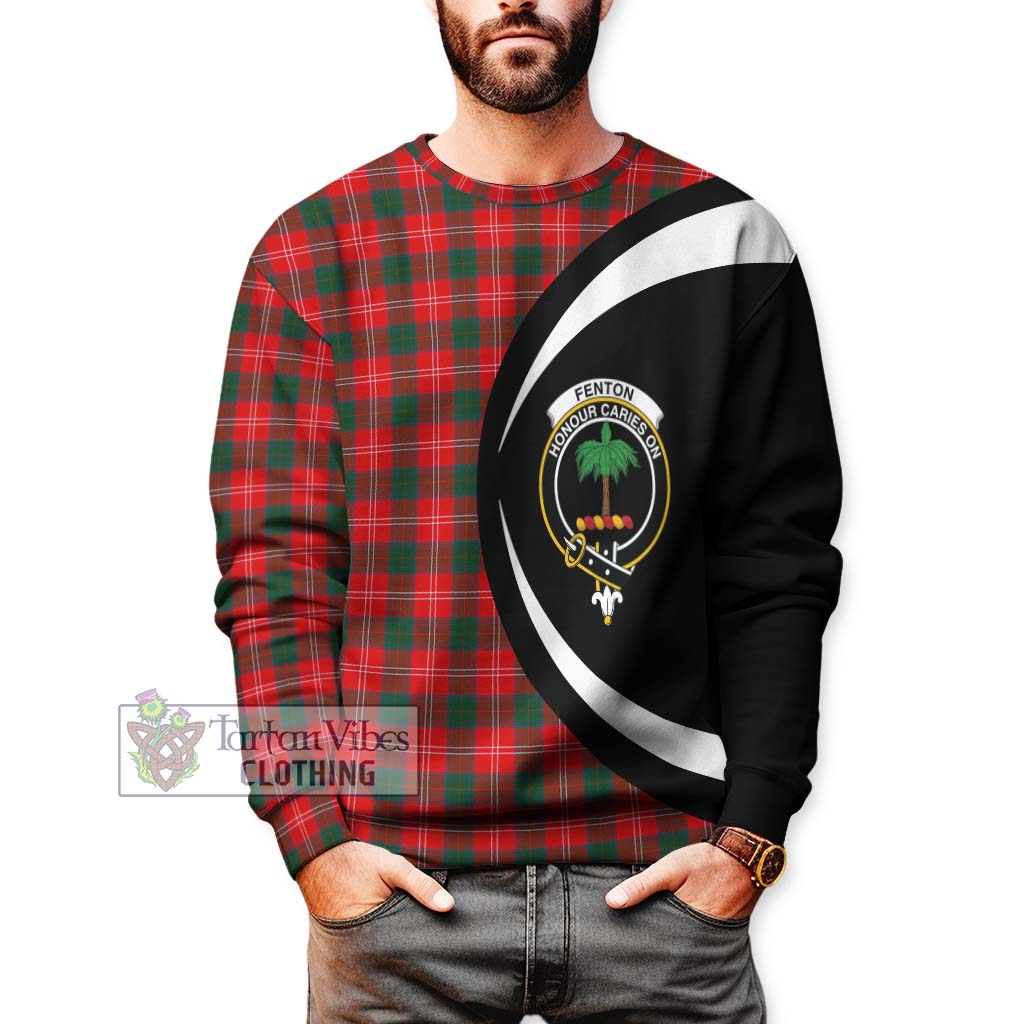 Fenton Tartan Sweatshirt with Family Crest Circle Style - Tartan Vibes Clothing