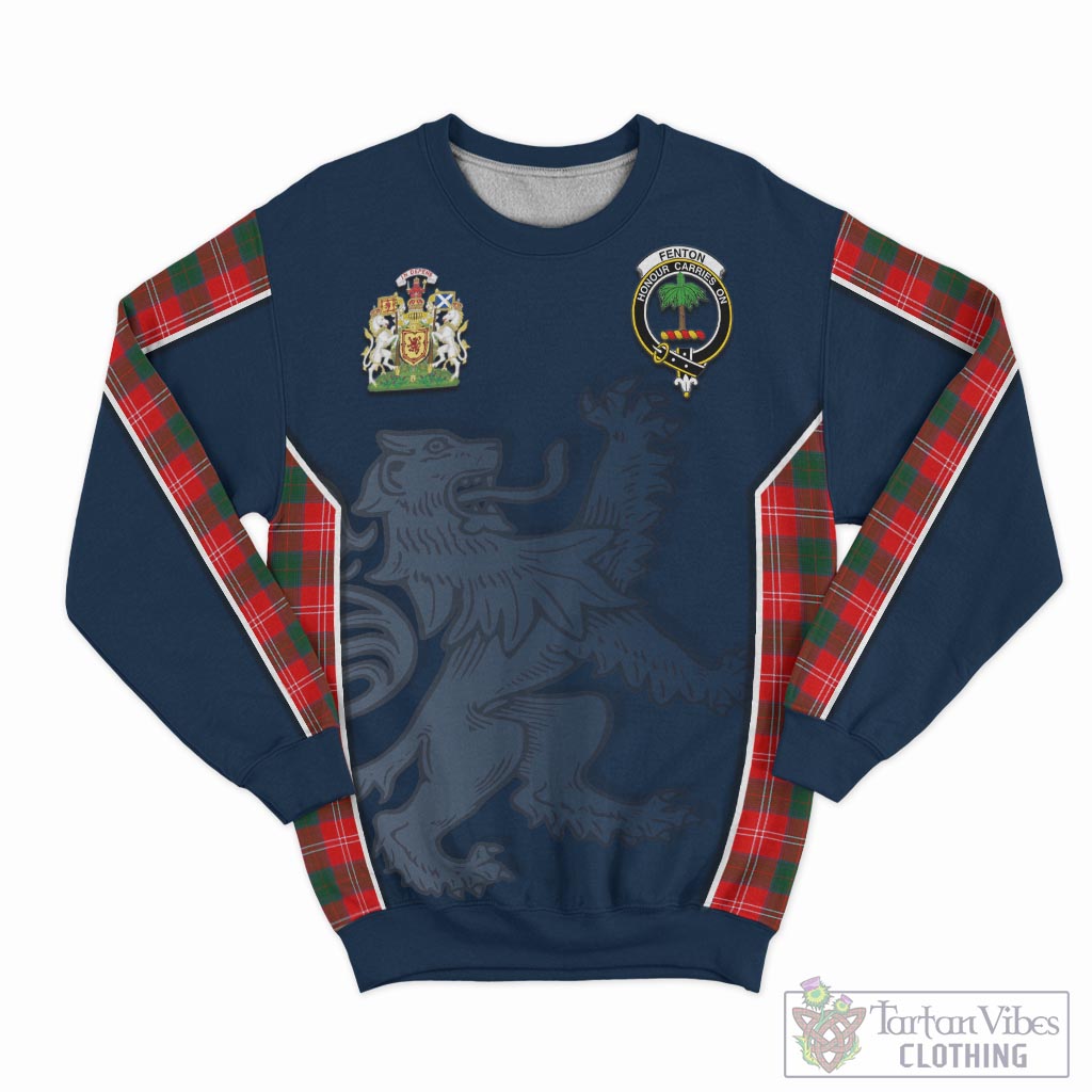 Tartan Vibes Clothing Fenton Tartan Sweater with Family Crest and Lion Rampant Vibes Sport Style