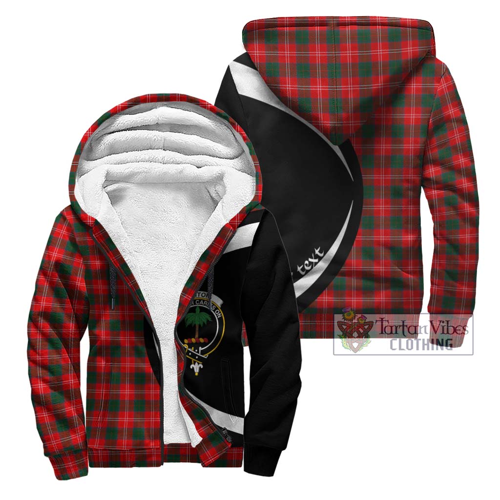 Fenton Tartan Sherpa Hoodie with Family Crest Circle Style Unisex - Tartan Vibes Clothing