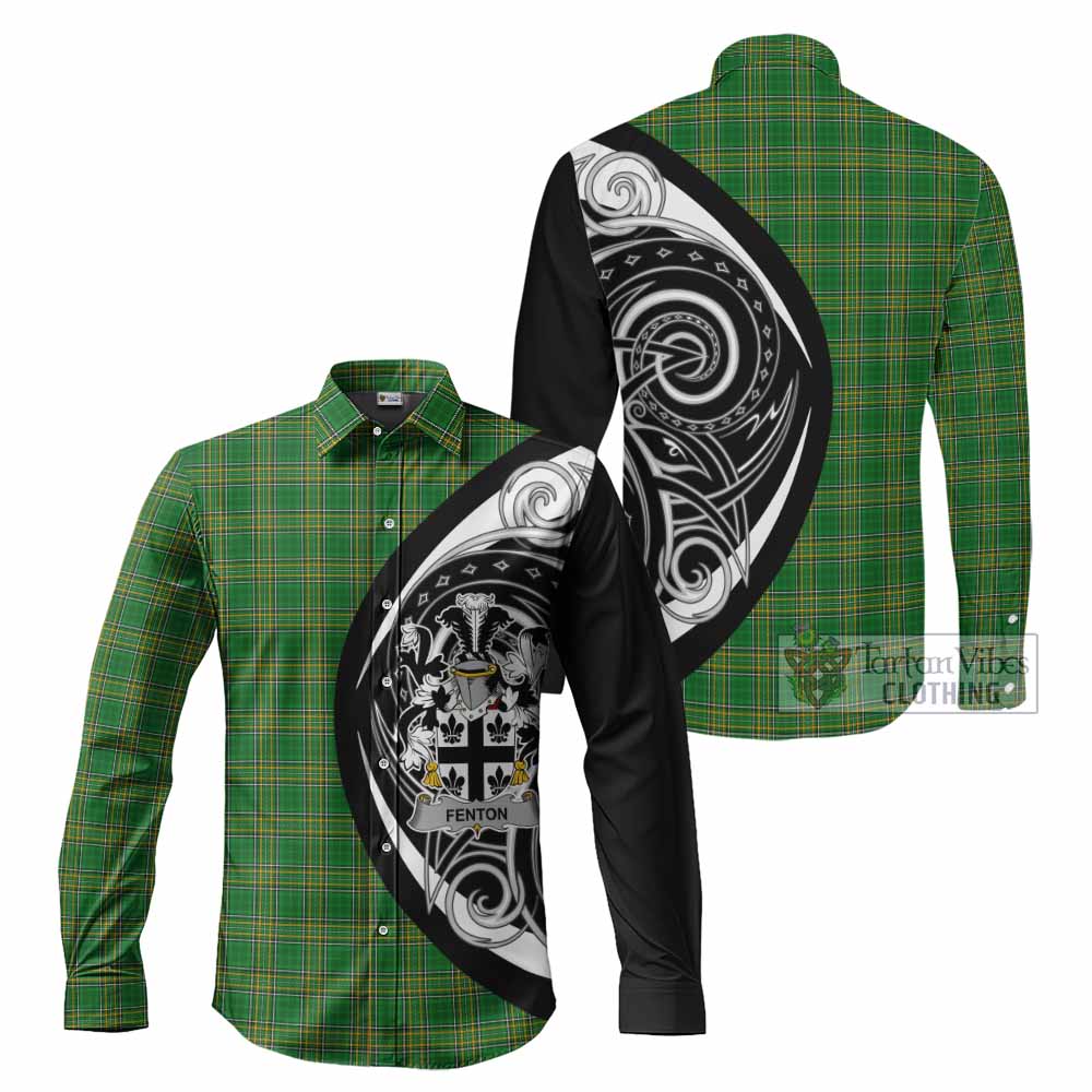 Tartan Vibes Clothing Fenton Irish Clan Long Sleeve Button Shirt Celtic Circle Style