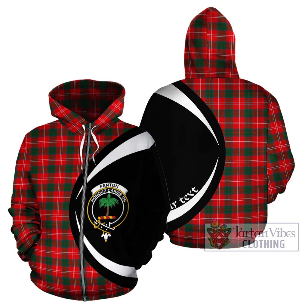 Fenton Tartan Hoodie with Family Crest Circle Style - Tartan Vibes Clothing
