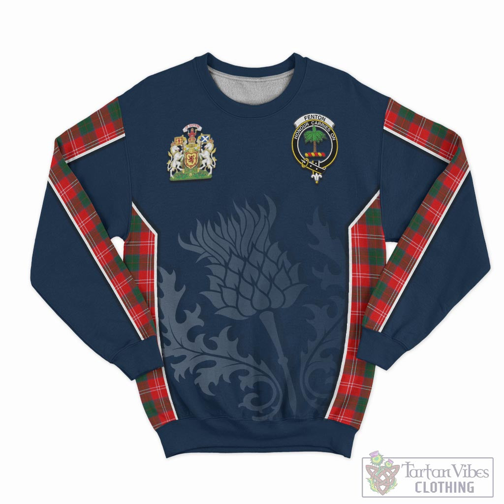 Fenton Tartan Sweatshirt with Family Crest and Scottish Thistle Vibes Sport Style - Tartan Vibes Clothing