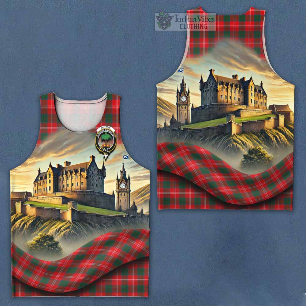 Fenton Tartan Family Crest Men's Tank Top with Scottish Ancient Castle Style - Tartan Vibes Clothing