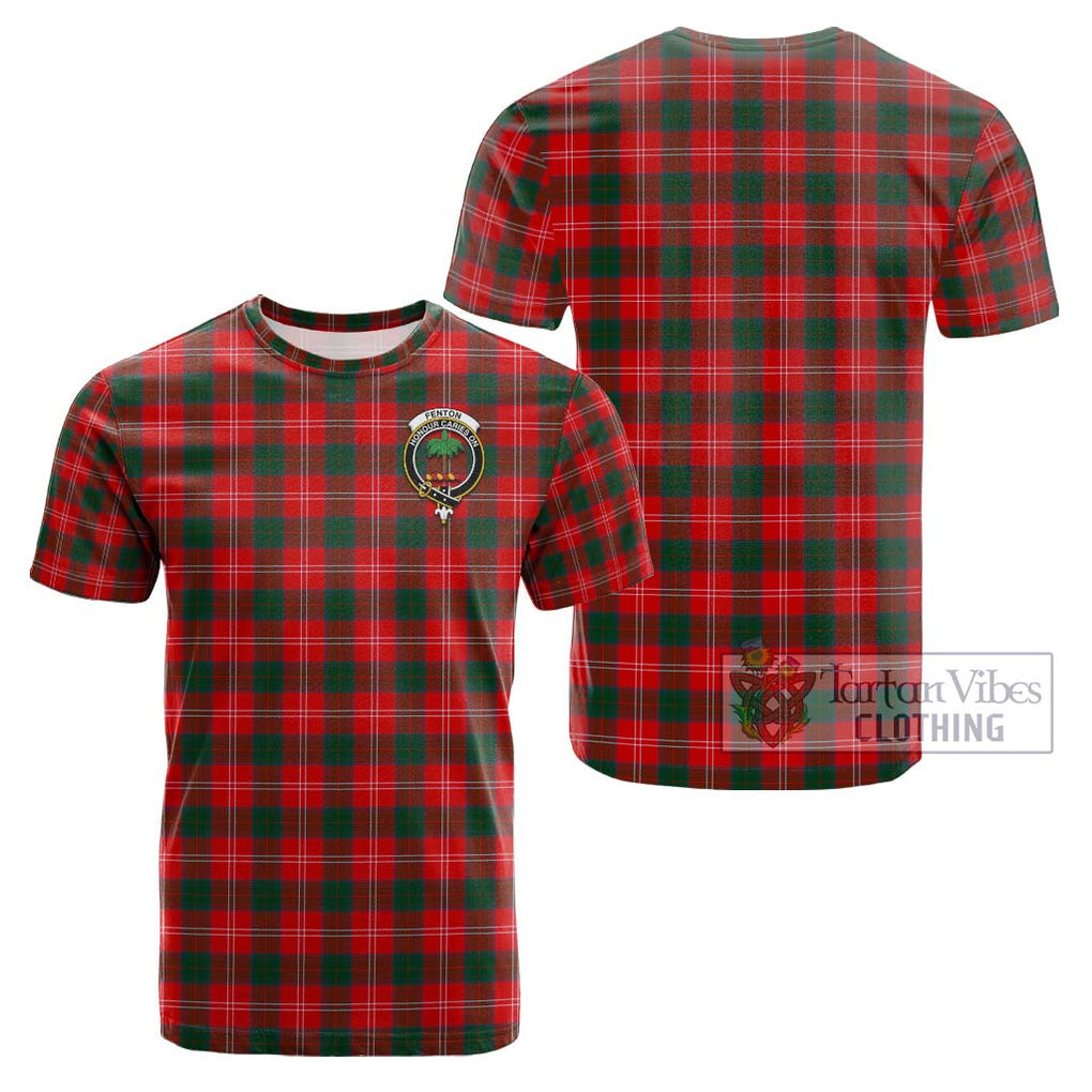 Fenton Tartan Cotton T-Shirt with Family Crest - Tartan Vibes Clothing