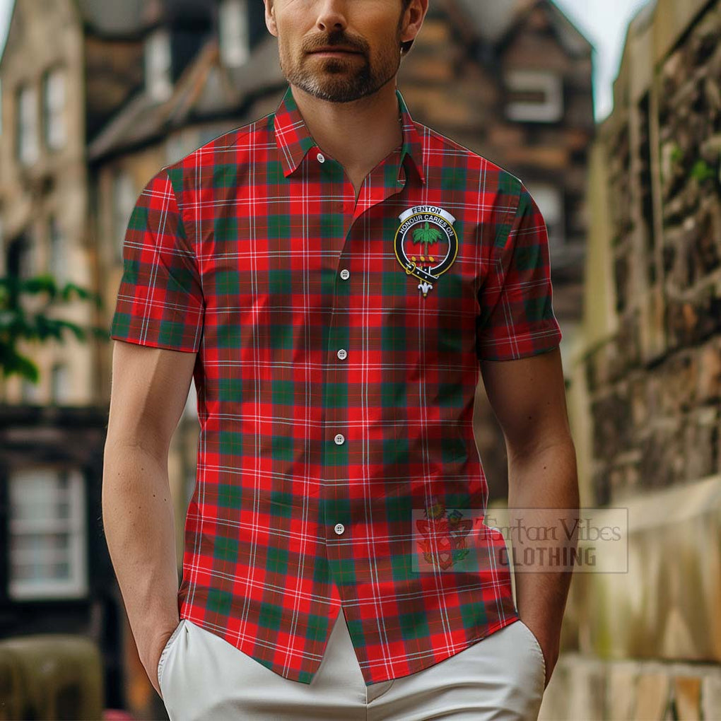 Fenton Tartan Hawaiian Shirt with Family Crest Celtic Skull Style - Tartan Vibes Clothing