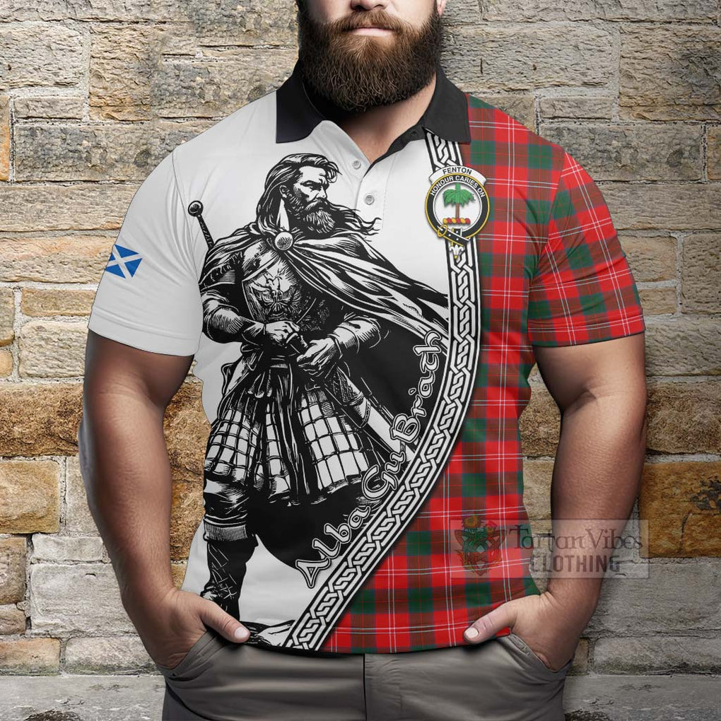 Fenton Tartan Clan Crest Polo Shirt with Highlander Warrior Celtic Style - Tartan Vibes Clothing