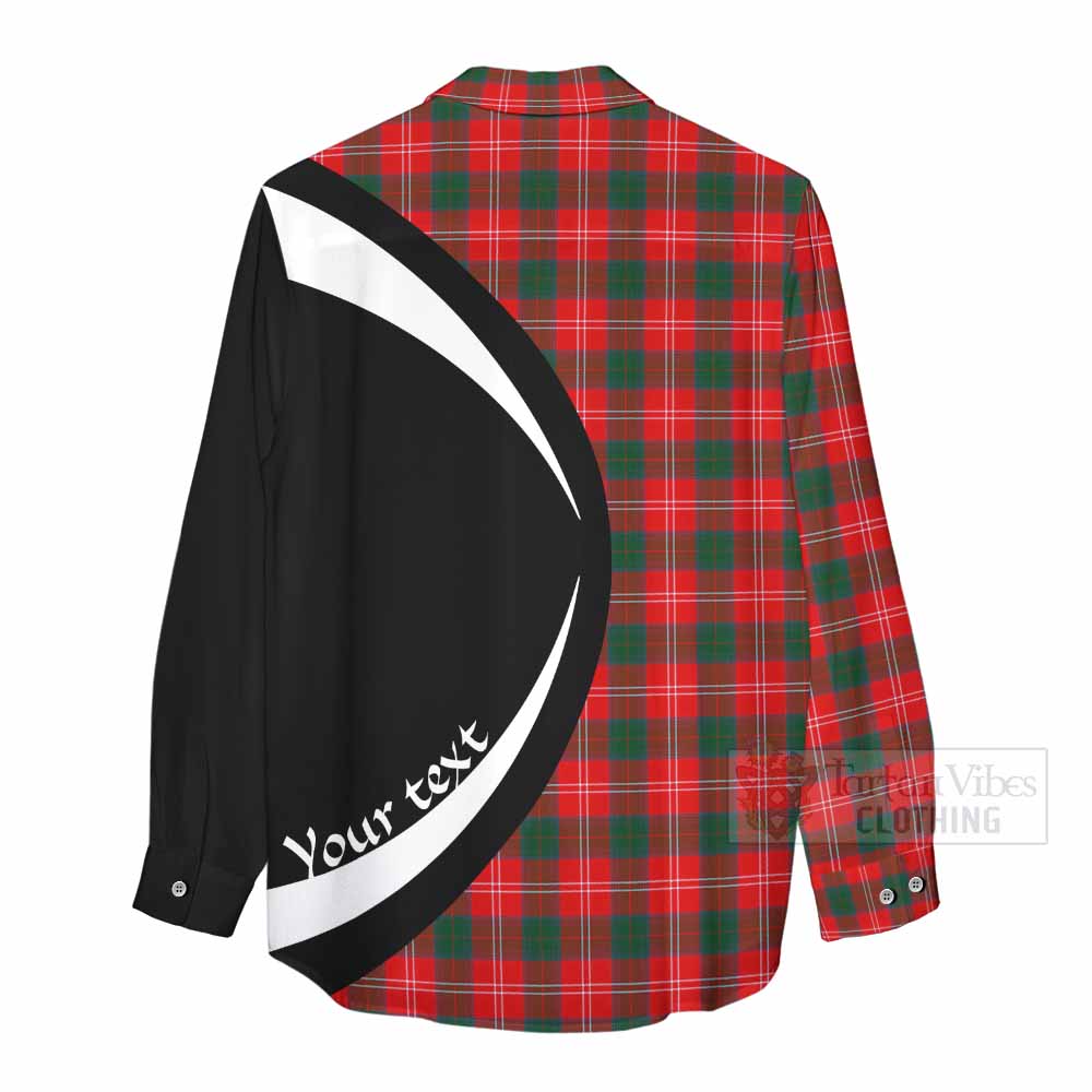 Fenton Tartan Women's Casual Shirt with Family Crest Circle Style - Tartan Vibes Clothing