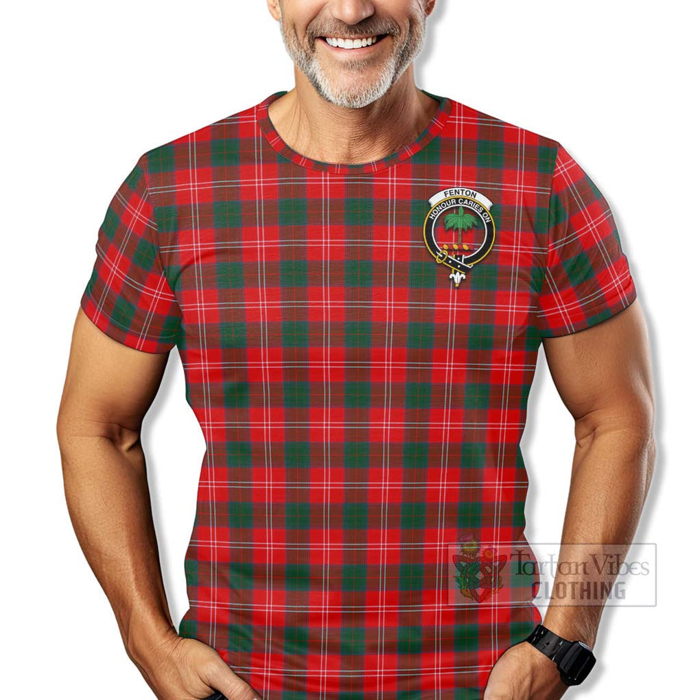 Fenton Tartan T-Shirt with Family Crest Celtic Skull Style - Tartan Vibes Clothing