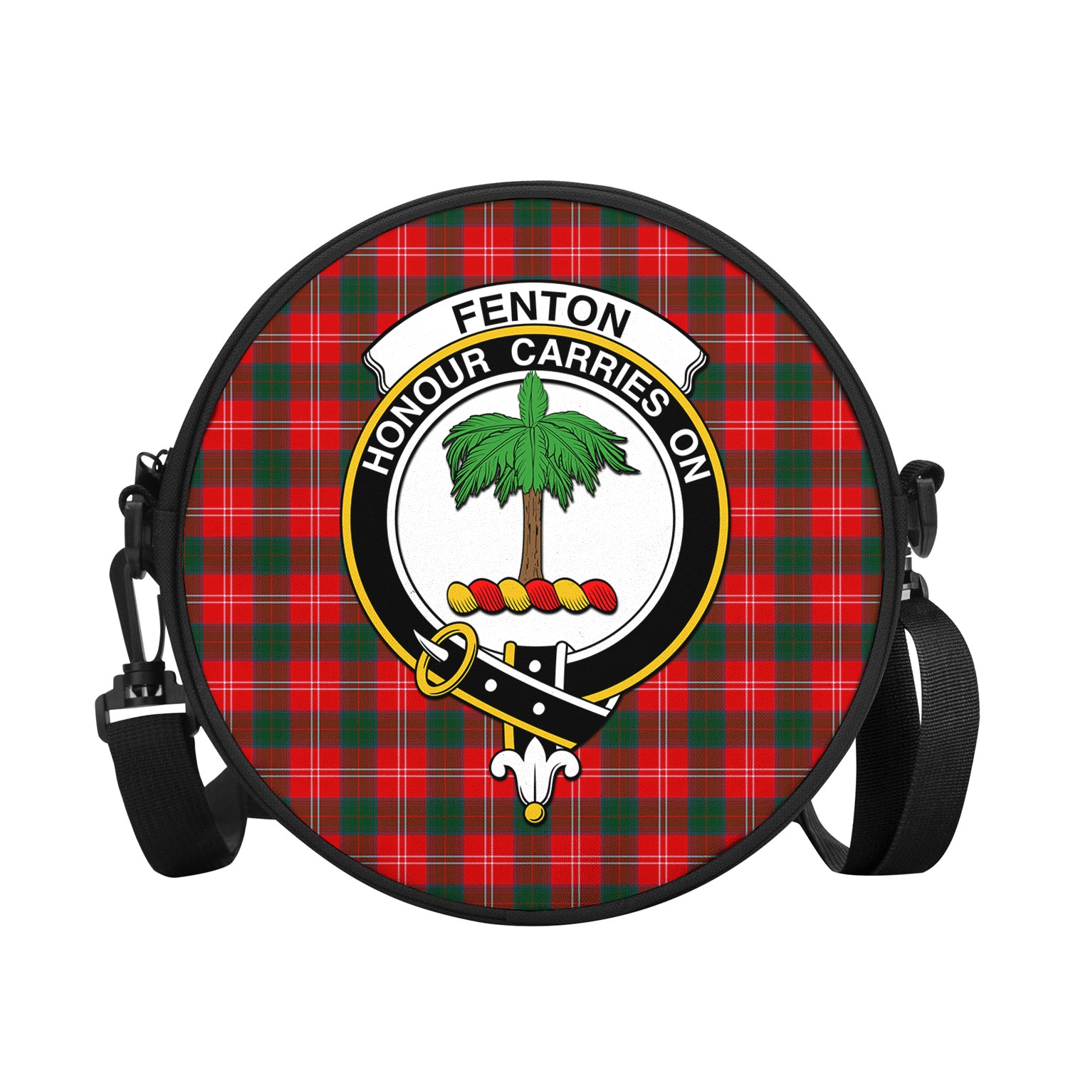 Fenton Tartan Round Satchel Bags with Family Crest - Tartan Vibes Clothing