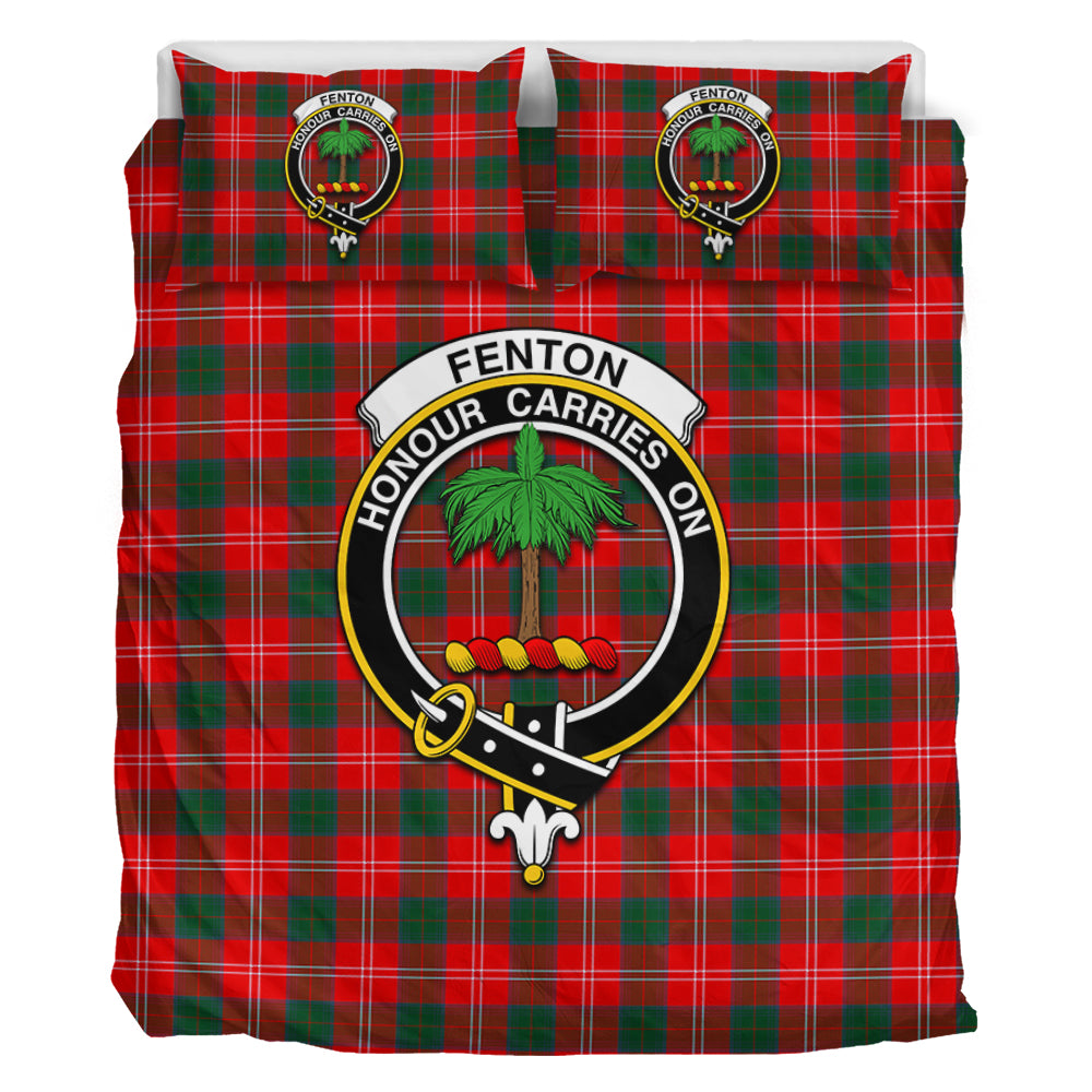Fenton Tartan Bedding Set with Family Crest - Tartan Vibes Clothing