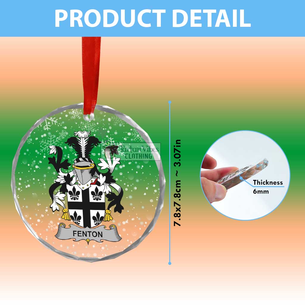 Fenton Irish Clan Christmas Glass Ornament with Coat of Arms - 2D-tartanvibesclothing