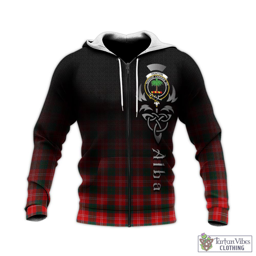 Fenton Tartan Knitted Hoodie Featuring Alba Gu Brath Family Crest Celtic Inspired - Tartan Vibes Clothing