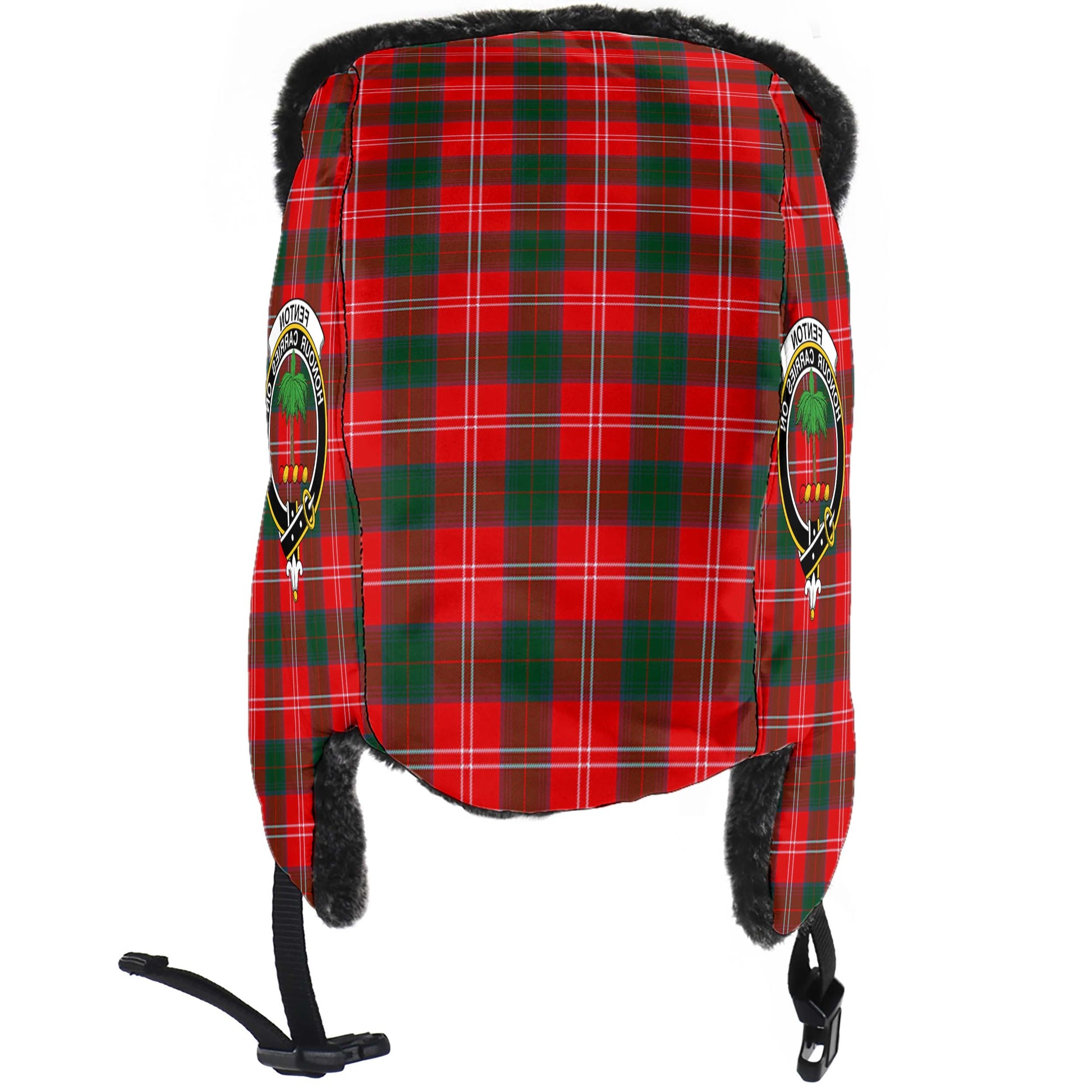 Fenton Tartan Winter Trapper Hat with Family Crest - Tartan Vibes Clothing