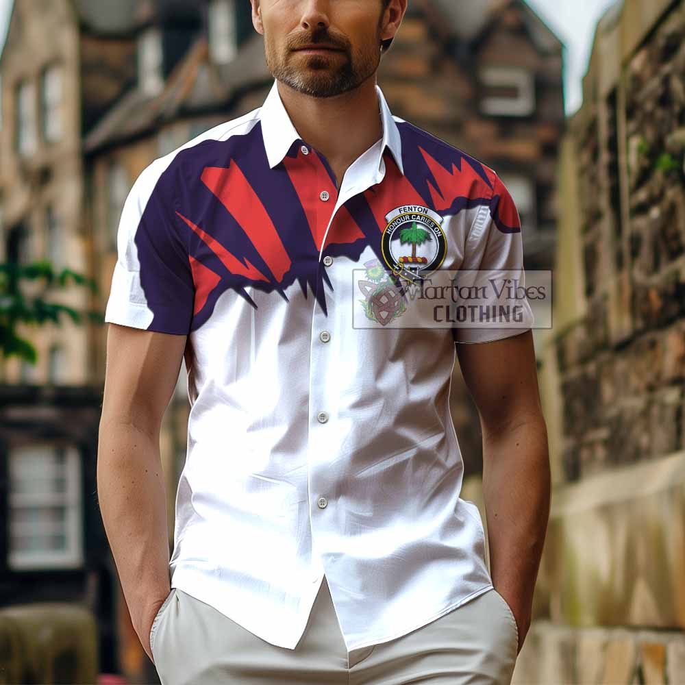Fenton Clan Crest Hawaiian Shirt with Retro Sport Style - 2D-tartanvibesclothing