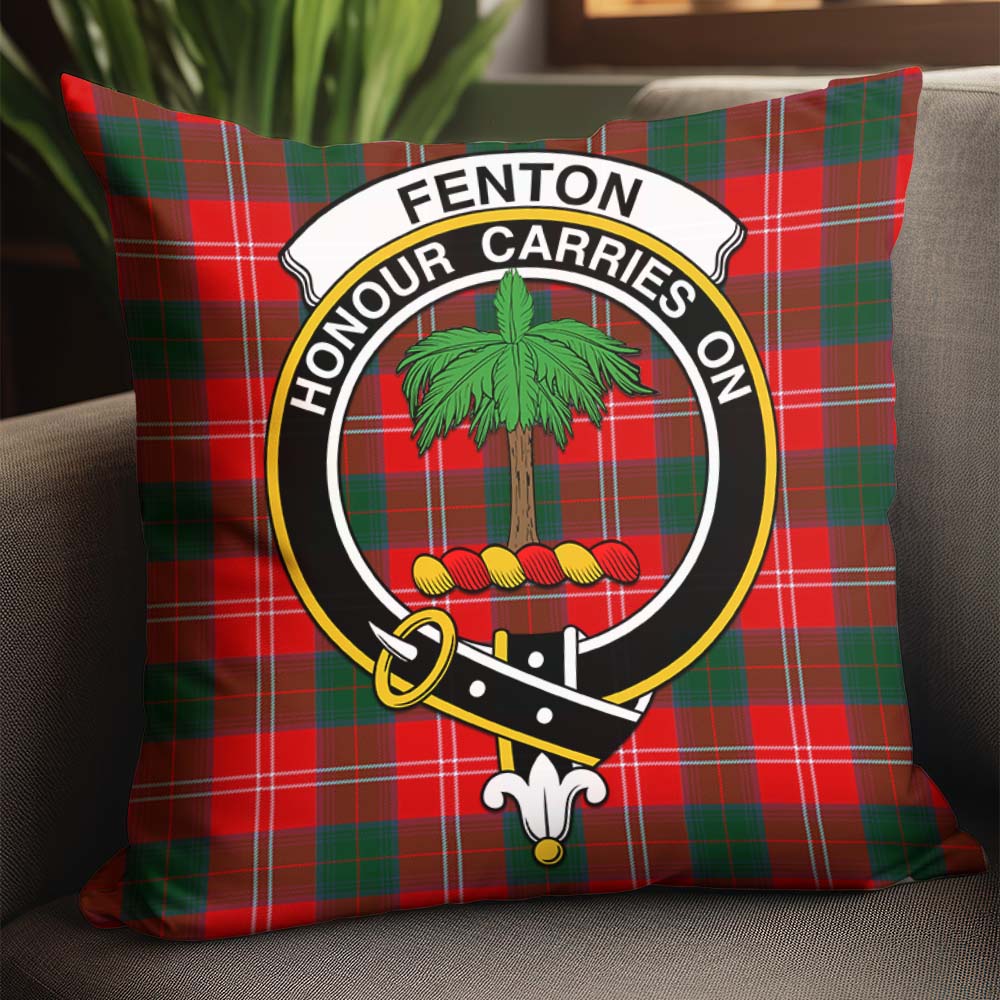 Fenton Tartan Pillow Cover with Family Crest - Tartan Vibes Clothing