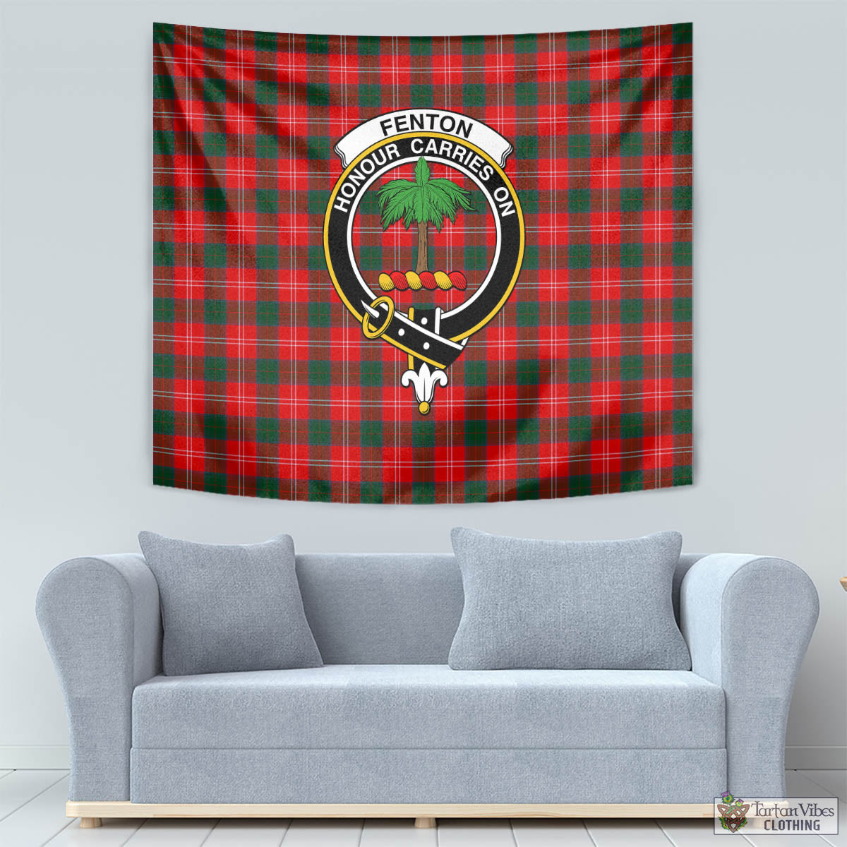 Fenton Tartan Tapestry Wall Hanging and Home Decor for Room with Family Crest - Tartan Vibes Clothing