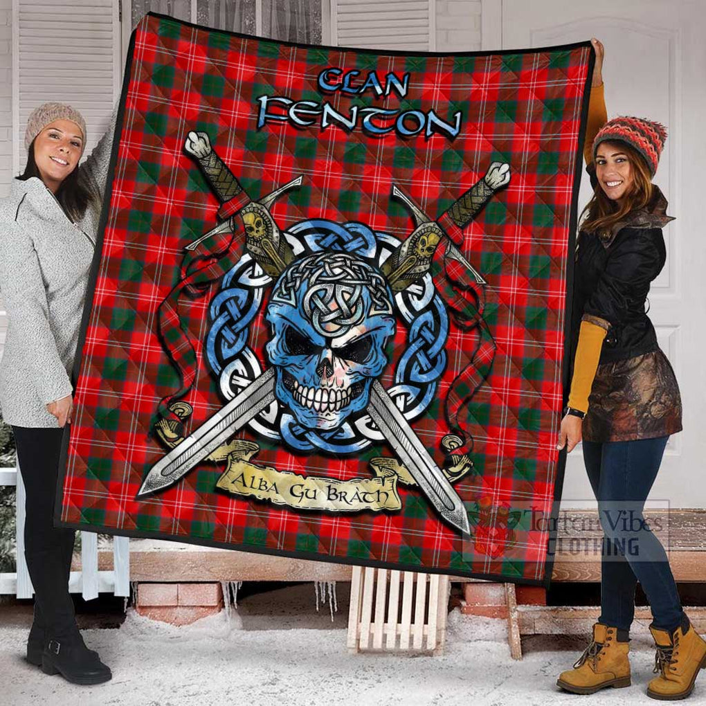 Fenton Tartan Quilt with Celtic Skull Alba Gu Brath Style - Tartan Vibes Clothing