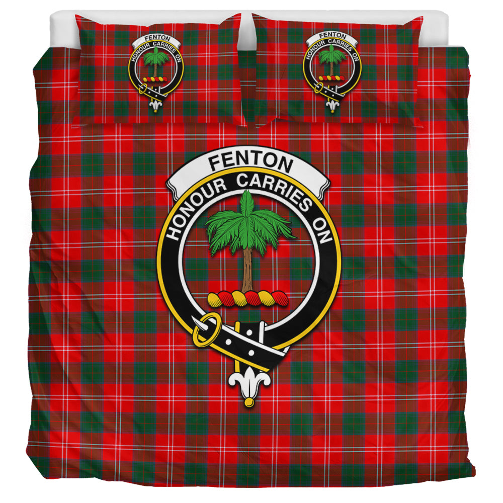 Fenton Tartan Bedding Set with Family Crest UK Bedding Set UK Super King 104*94 inch - Tartan Vibes Clothing