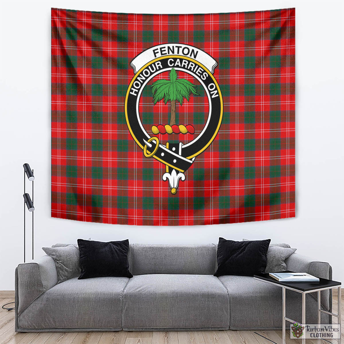 Fenton Tartan Tapestry Wall Hanging and Home Decor for Room with Family Crest - Tartan Vibes Clothing