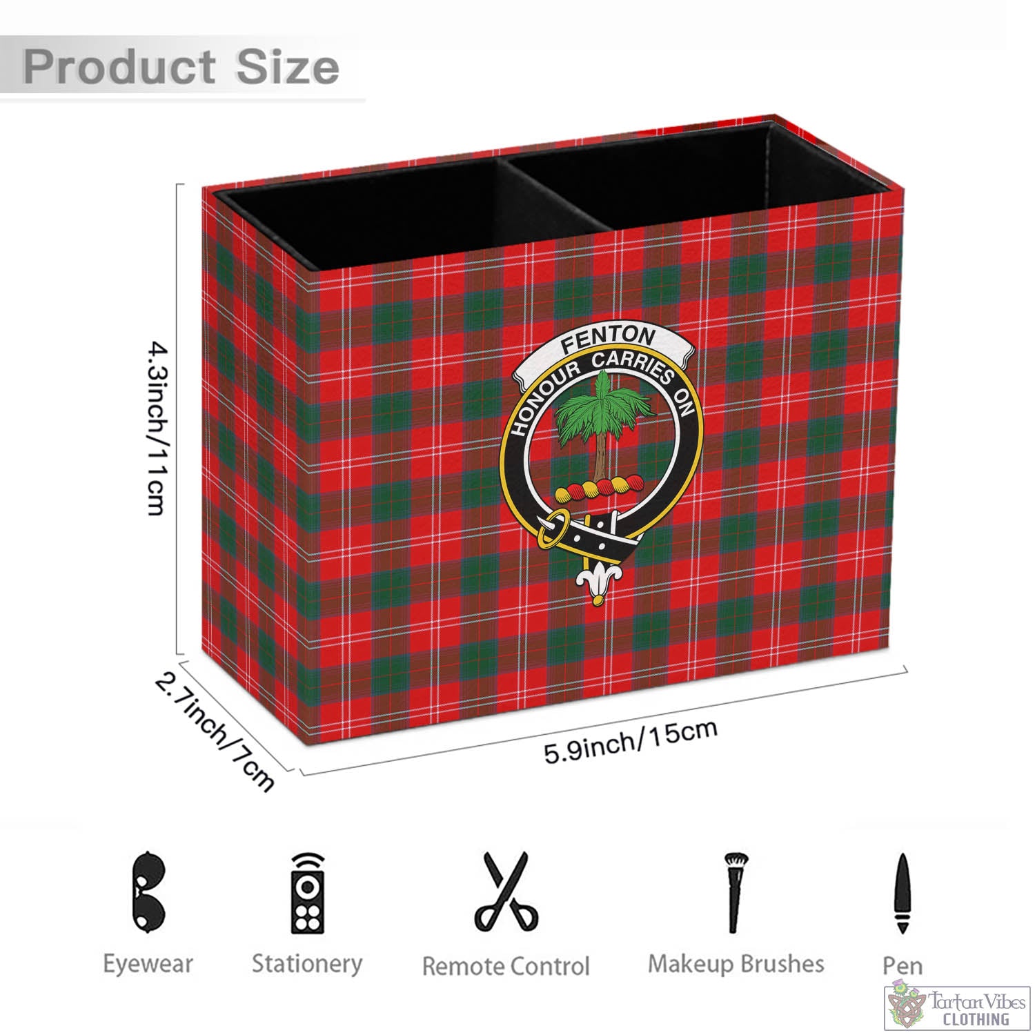 Fenton Tartan Pen Holder with Family Crest - Tartan Vibes Clothing