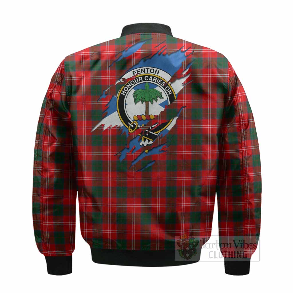 Fenton Clan Crest In Me Tartan Bomber Jacket Scotland Flag Style