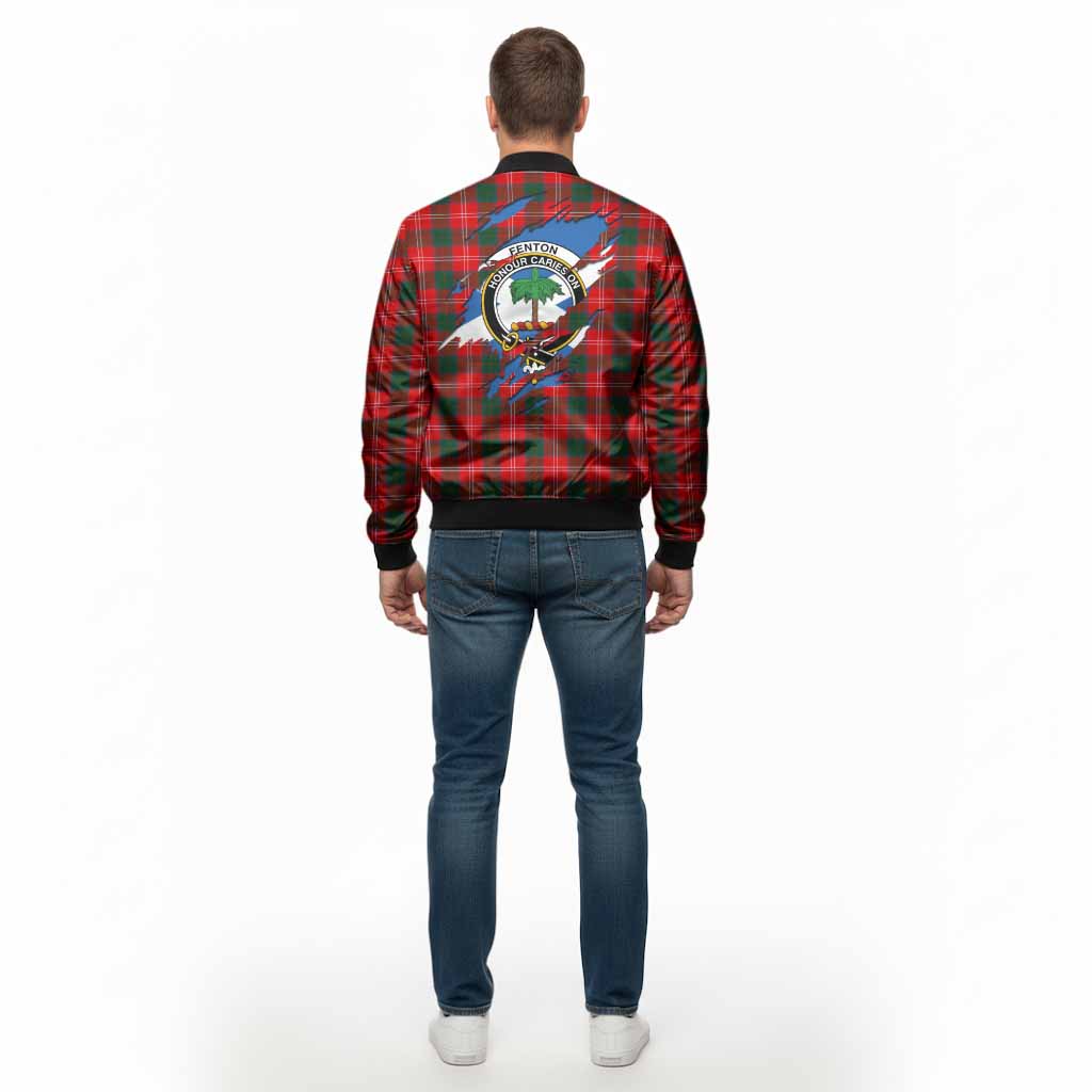 Fenton Clan Crest In Me Tartan Bomber Jacket Scotland Flag Style
