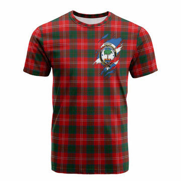 Fenton Clan Crest In Me Tartan Cotton T-shirt Scotland Flag Style