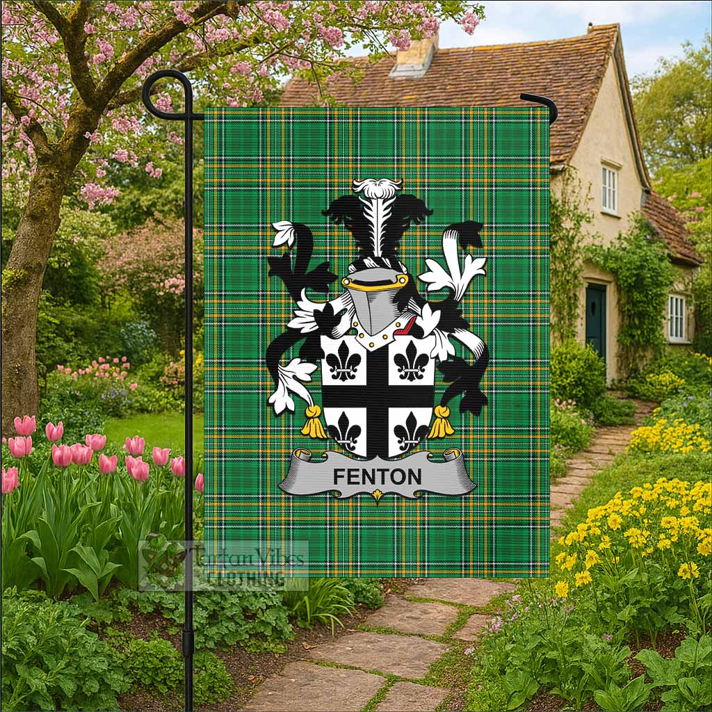 Fenton Irish Clan Tartan Flag with Coat of Arms