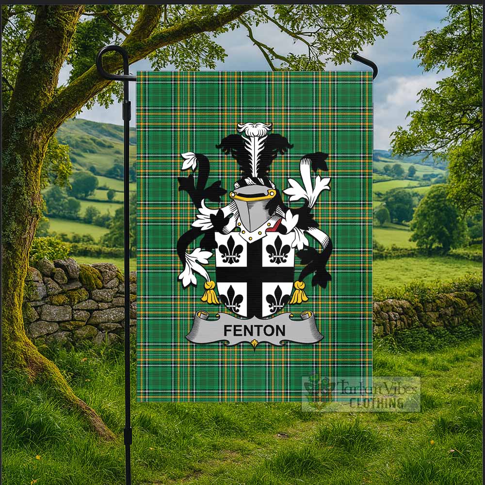 Fenton Irish Clan Tartan Flag with Coat of Arms