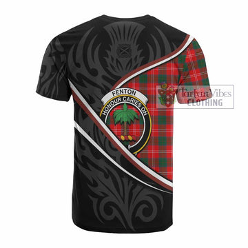Fenton Tartan Family Crest Cotton T-shirt Celtic Scottish Thistle Floral - Tartan Vibes Clothing