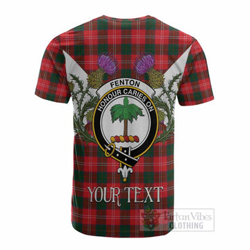 Fenton Tartan Family Crest Cotton T-shirt Scottish Burns Night Thistle Floral
