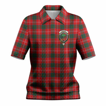 Fenton Tartan Women’s Polo Sweater Top with Family Crest