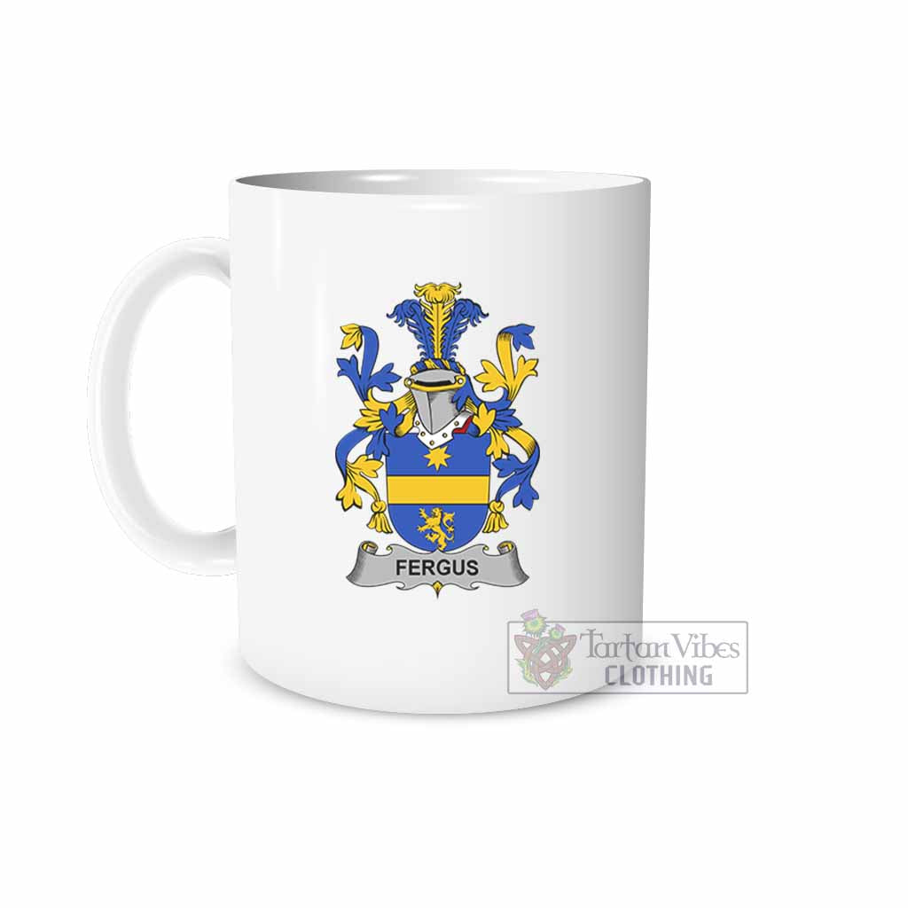 Fergus Irish Clan Coat of Arms Ceramic Mug White - 2D-tartanvibesclothing