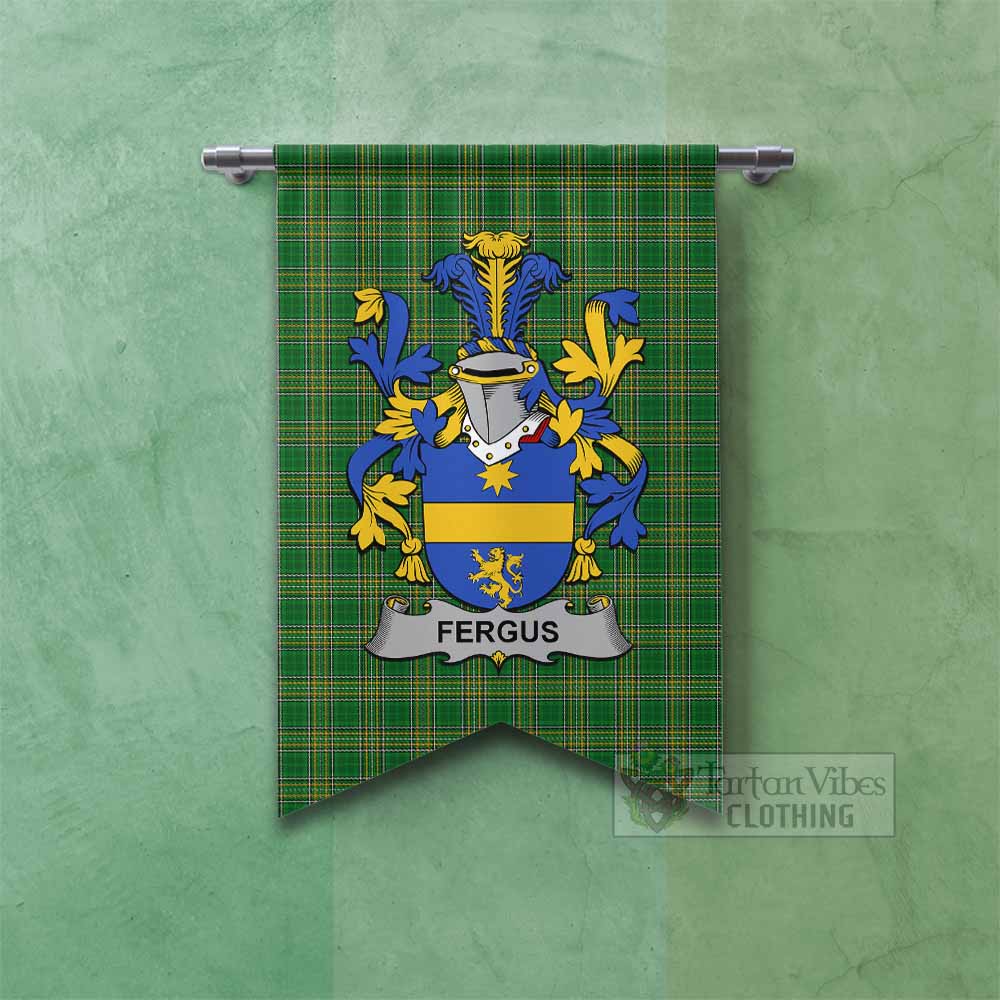 Tartan Vibes Clothing Fergus Irish Clan Tartan Gonfalon, Tartan Banner with Coat of Arms