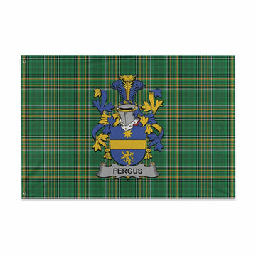 Fergus Irish Clan Tartan House Flag with Coat of Arms