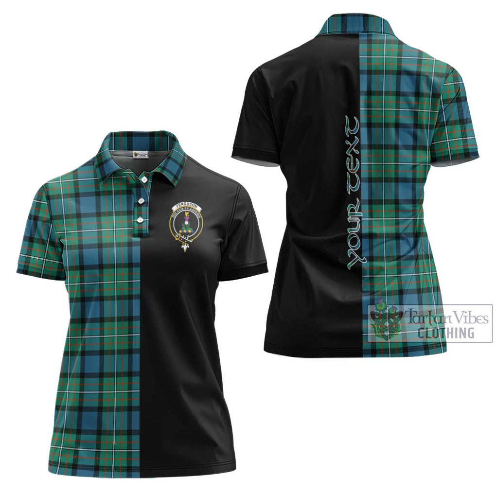 Ferguson (Fergusson) Tartan Women's Polo Shirt with Family Crest and Half Of Me Style Women - Tartanvibesclothing Shop