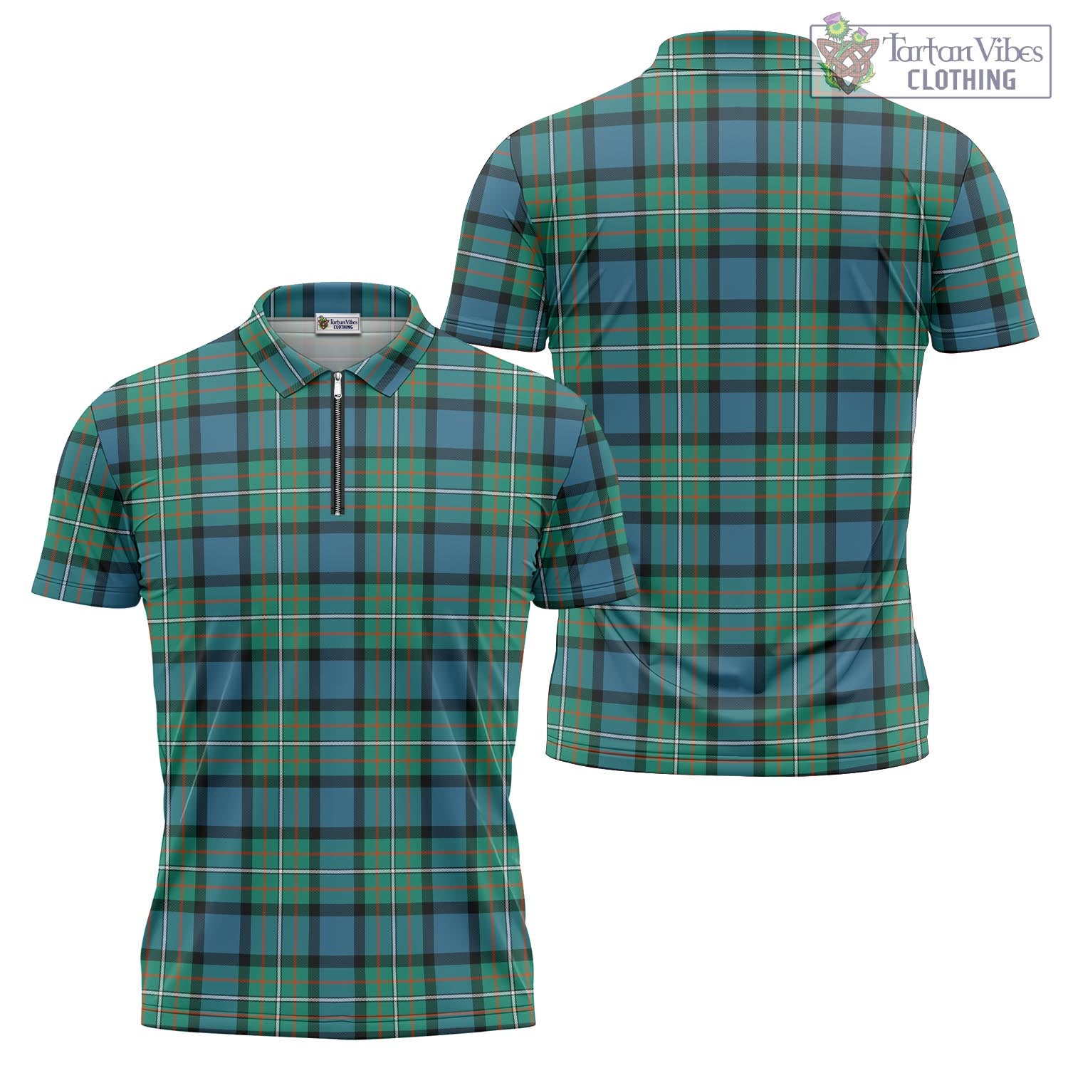 Tartan Vibes Clothing Ferguson Ancient Tartan Zipper Polo Shirt