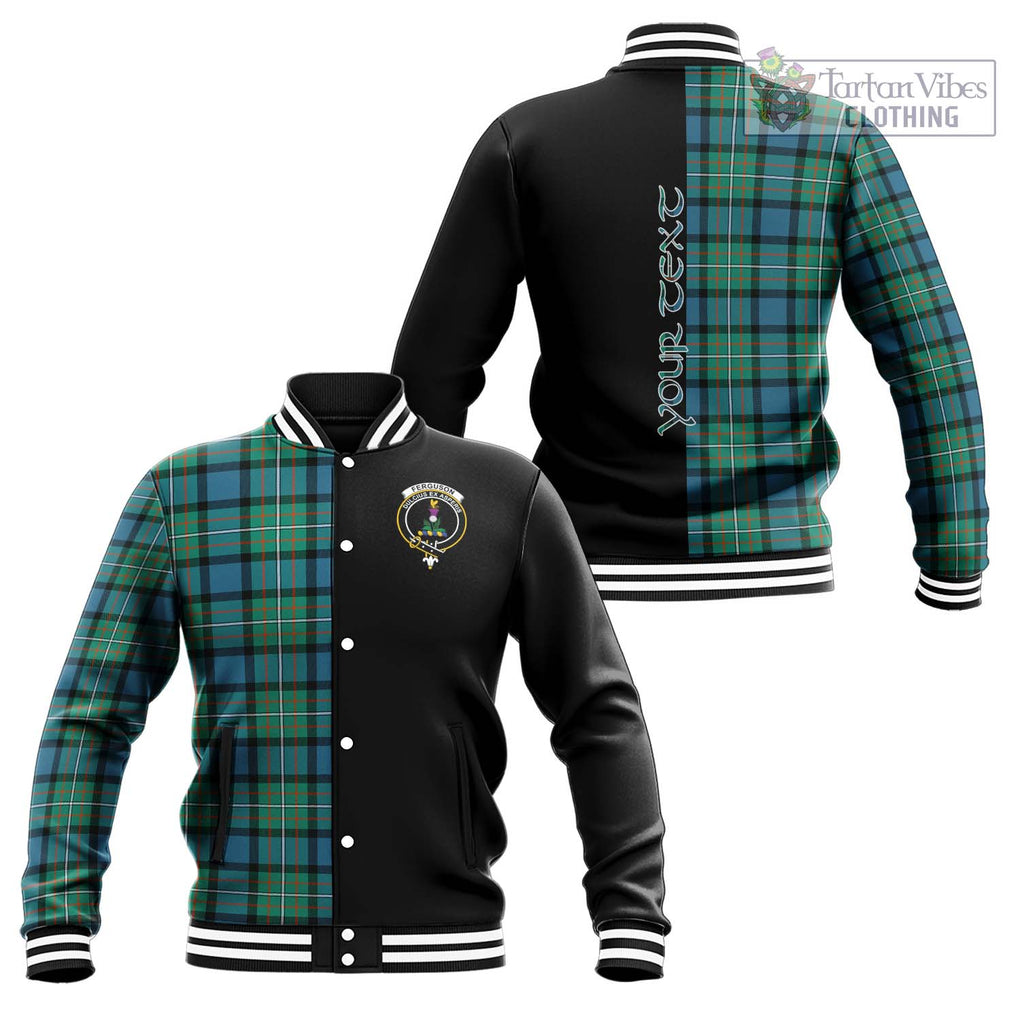 Ferguson (Fergusson) Tartan Baseball Jacket with Family Crest and Half Of Me Style Unisex - Tartanvibesclothing Shop