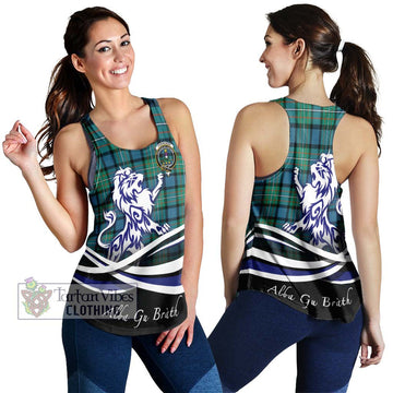 Ferguson (Fergusson) Tartan Women's Racerback Tanks with Alba Gu Brath Regal Lion Emblem 4XL - Tartanvibesclothing Shop