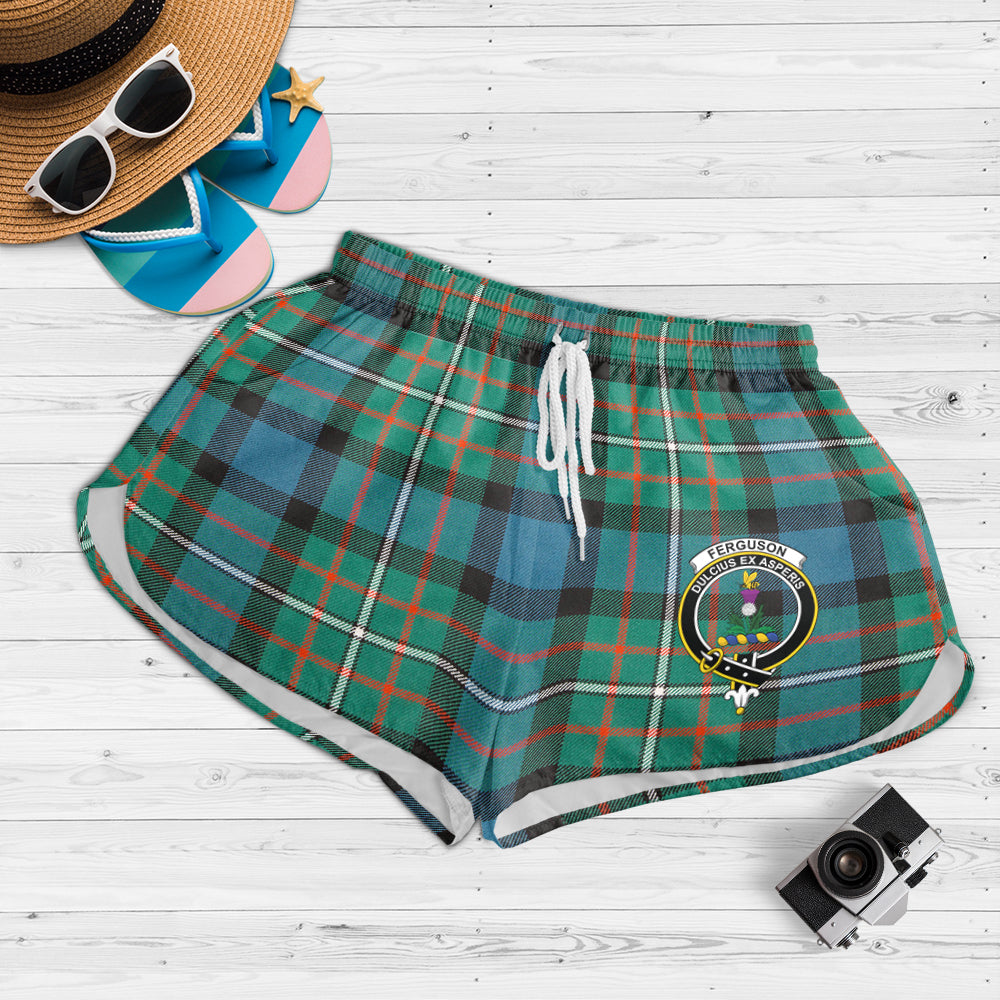 ferguson-ancient-tartan-womens-shorts-with-family-crest