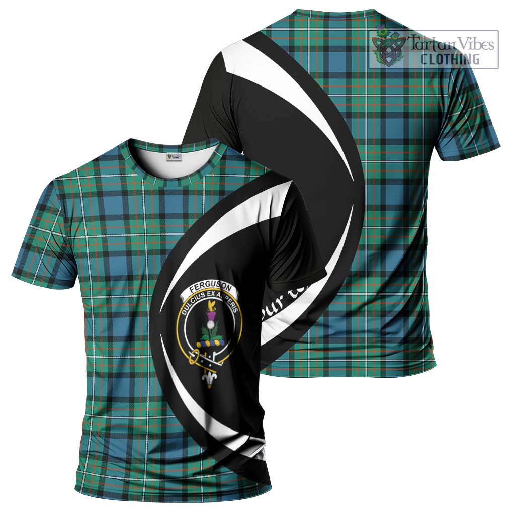 Tartan Vibes Clothing Ferguson Ancient Tartan T-Shirt with Family Crest Circle Style