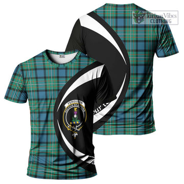 Tartan Vibes Clothing Ferguson Ancient Tartan T-Shirt with Family Crest Circle Style