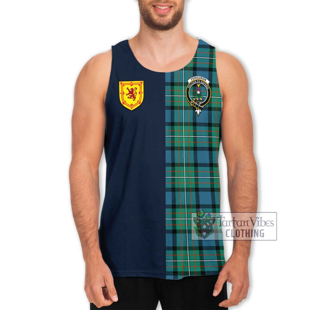 Tartan Vibes Clothing Ferguson Ancient Tartan Men's Tank Top with Scottish Lion Royal Arm Half Style