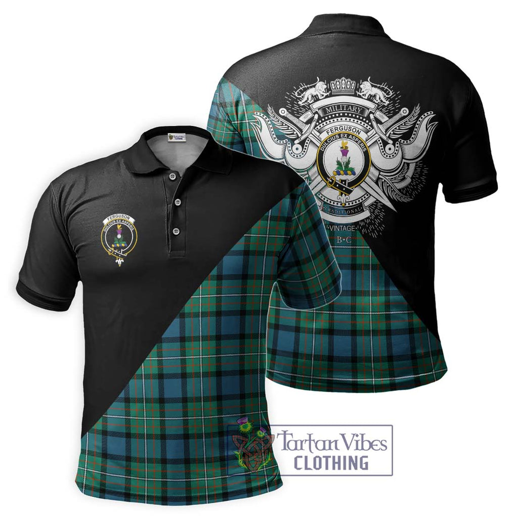 Ferguson (Fergusson) Tartan Polo Shirt with Family Crest and Military Logo Style Kid - Tartanvibesclothing Shop