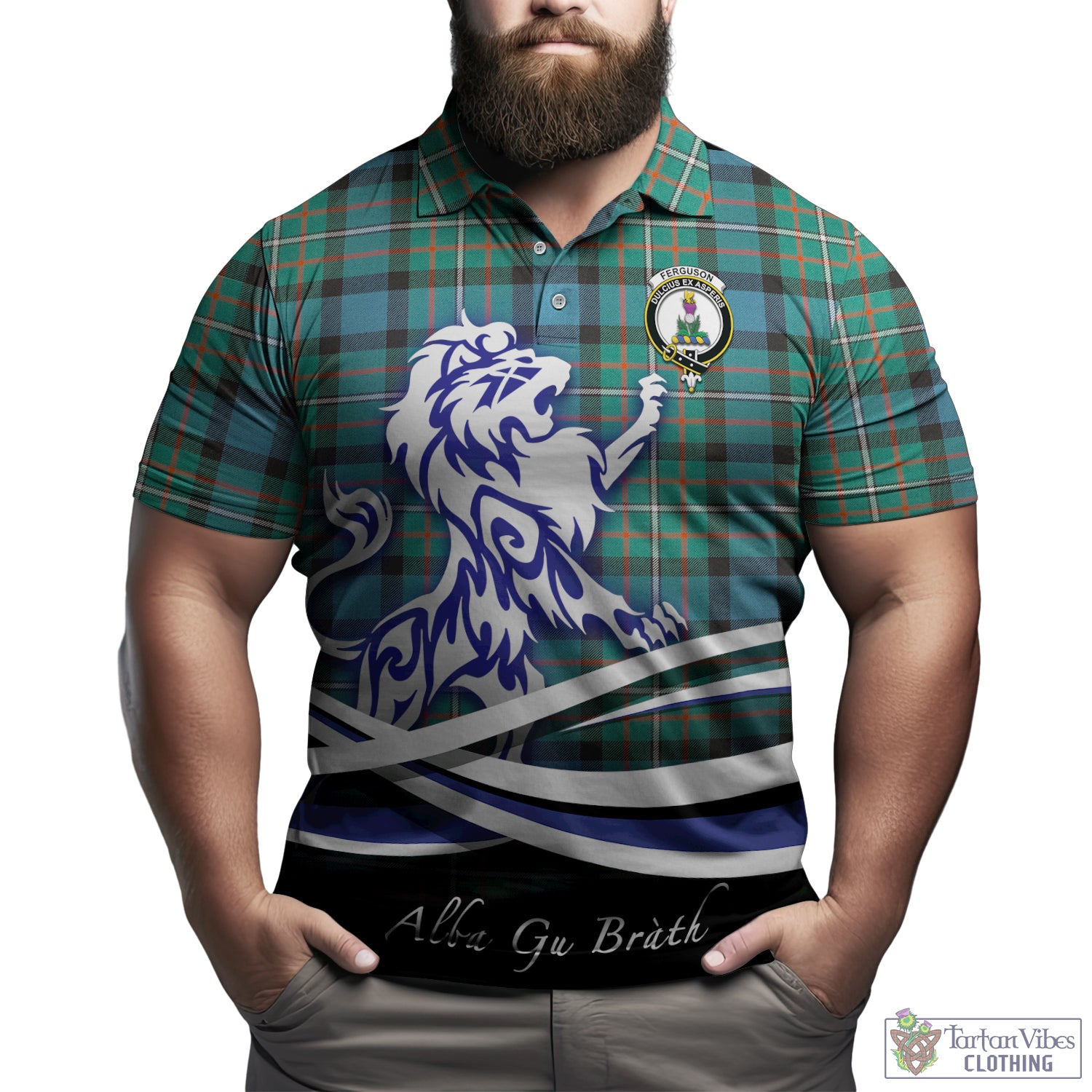 ferguson-ancient-tartan-polo-shirt-with-alba-gu-brath-regal-lion-emblem