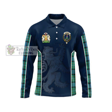Ferguson (Fergusson) Tartan Long Sleeve Polo Shirt with Family Crest and Lion Rampant Vibes Sport Style Unisex - Tartan Vibes Clothing