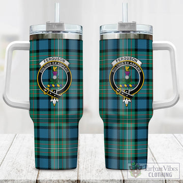 Ferguson (Fergusson) Tartan Tumbler with Handle with Family Crest