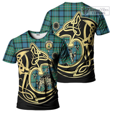 Ferguson (Fergusson) Tartan T-Shirt with Family Crest Celtic Wolf Style Kid's Shirt - Tartan Vibes Clothing
